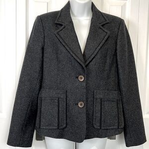 Harve Benard Grey Wool Blend Lined Blazer Size 8